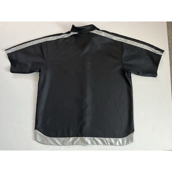 Vintage Adidas Black Warm Up Basketball Track Mens Shirt Button Up Size 2XL - Picture 2 of 8